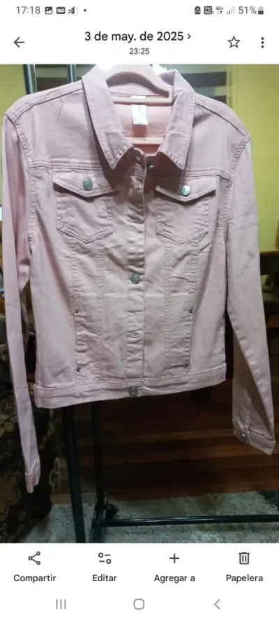 Chaqueta de mezclilla roja para mujer - miniatura 2