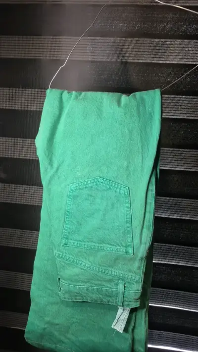 Pantalones verdes de algodón Zara - miniatura 1