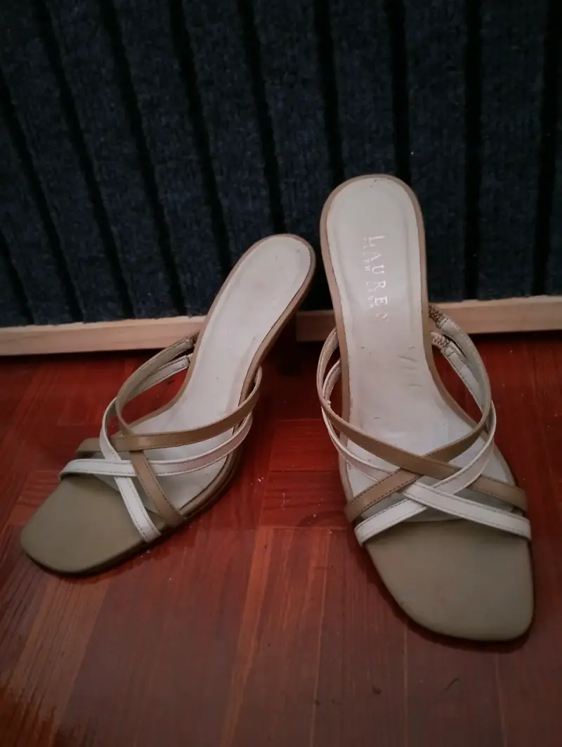 Sandalias Lauren Ralph Lauren de cuero beige - 1