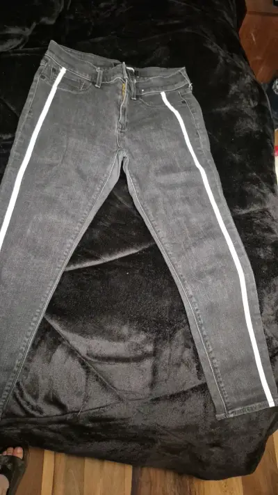 Jeans negros con franjas blancas Express - miniatura 2
