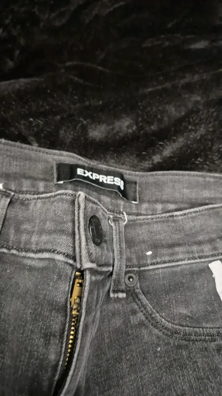 Jeans negros con franjas blancas Express - 3
