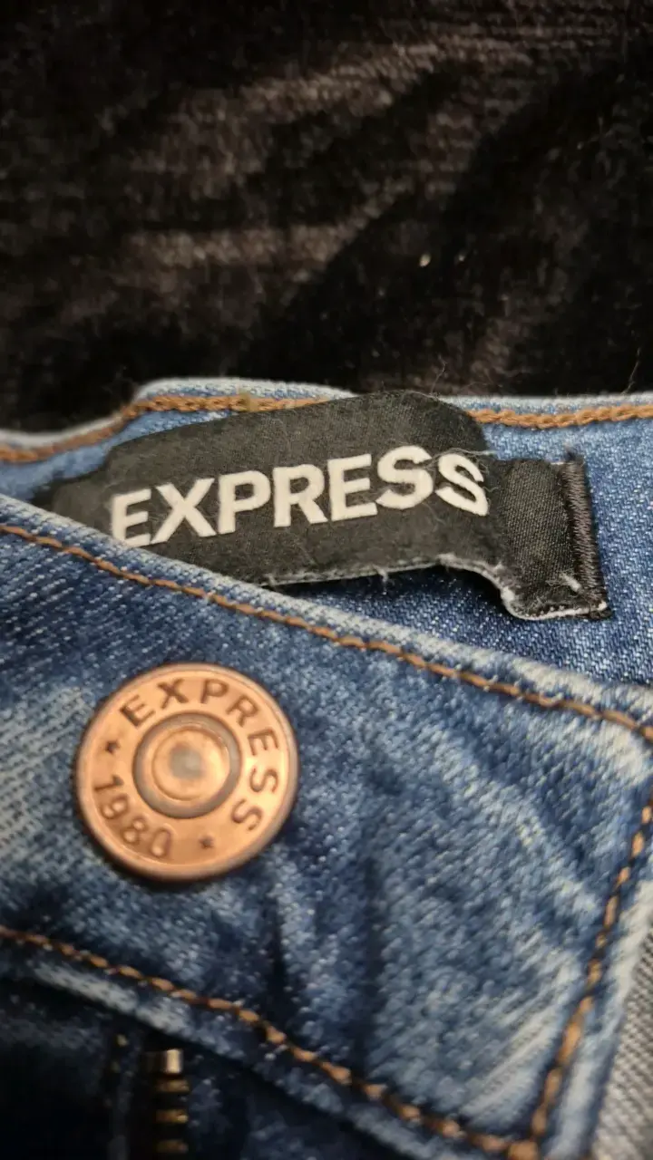 Jeans de mezclilla azul Express desgastados - 2