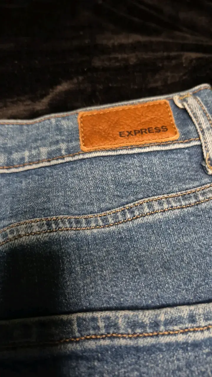 Jeans de mezclilla azul Express desgastados - 4