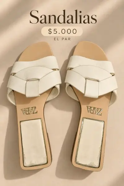 Sandalias de cuero negro y rosa para mujer - miniatura 3