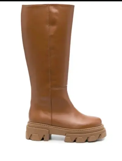 Botas de cuero marrón con suela gruesa - miniatura 1