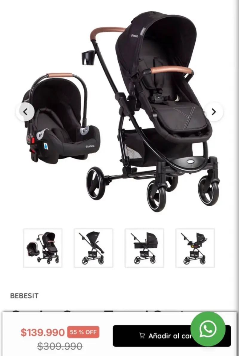 Coche de Bebé Bebesit con Silla de Auto