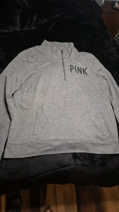 Polerón gris Y2K Victoria's Secret Pink con cierre - miniatura 1