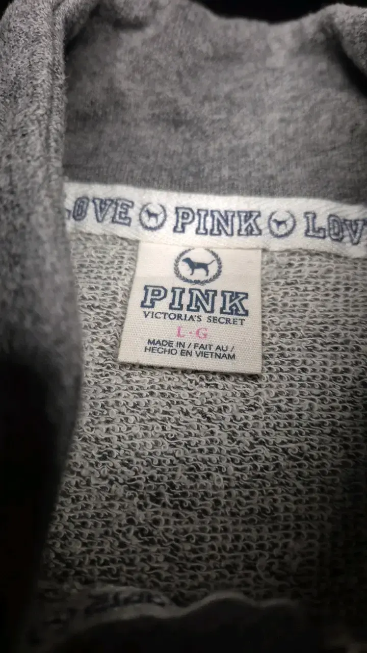 Polerón gris Y2K Victoria's Secret Pink con cierre - 2