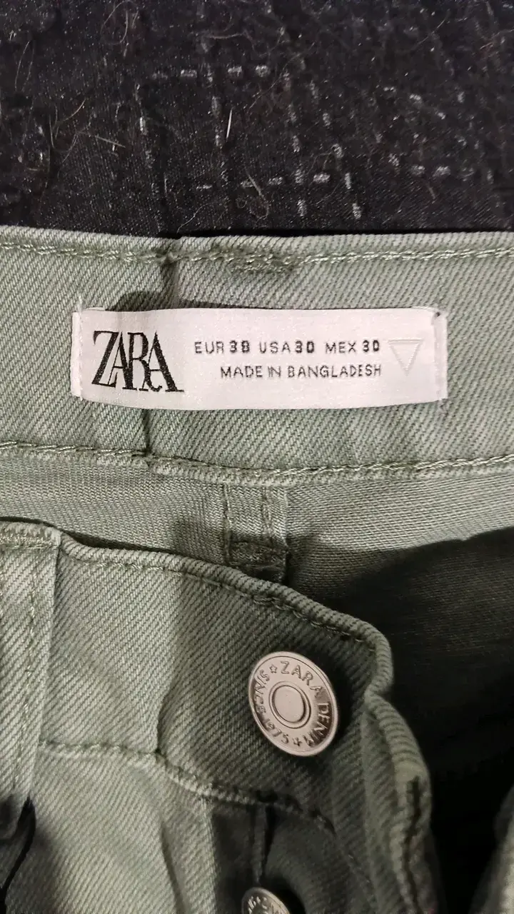Jeans verdes Zara talla 38 - 2