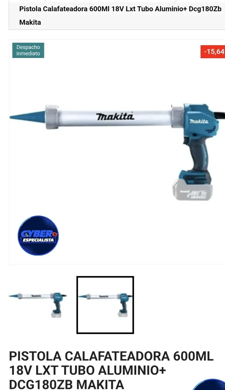Pistola calafateadora Makita 600ml 18V LXT