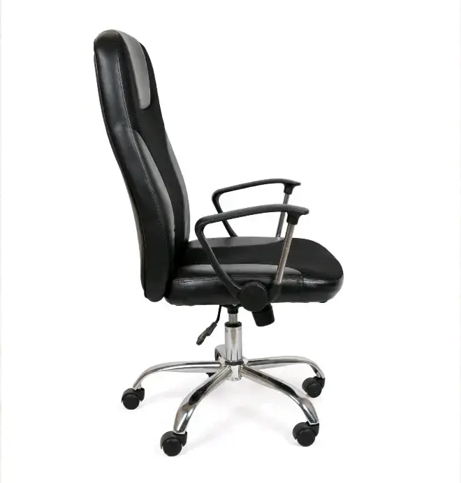 Silla de Oficina Ergonómica Negra con Ruedas - 1