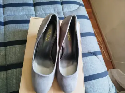 Zapatos de Tacón Grises Via Uno Elegantes - miniatura 3
