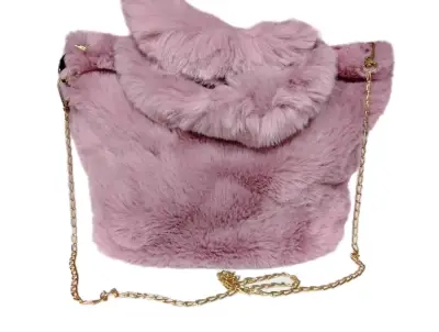 Cartera de mano brillante con cadena dorada - miniatura 5