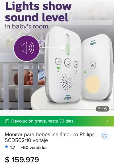 Monitor para bebés Philips Avent SCD502/10 - miniatura 4