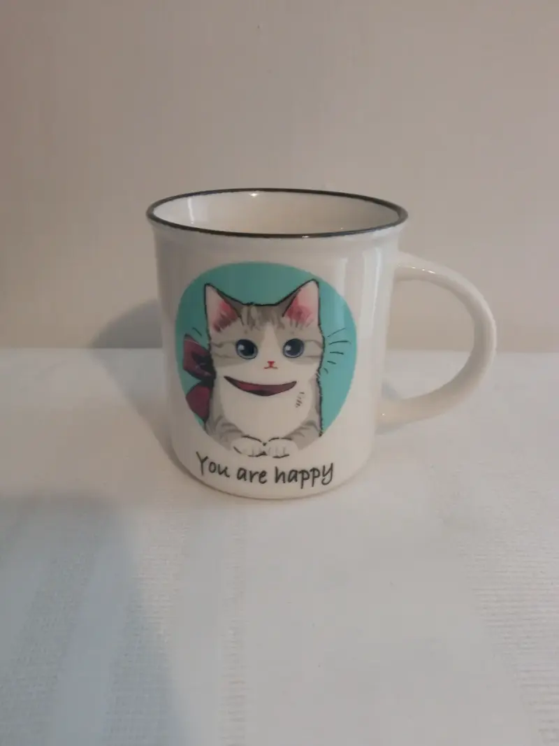 Taza de cerámica con diseño de gato - 4