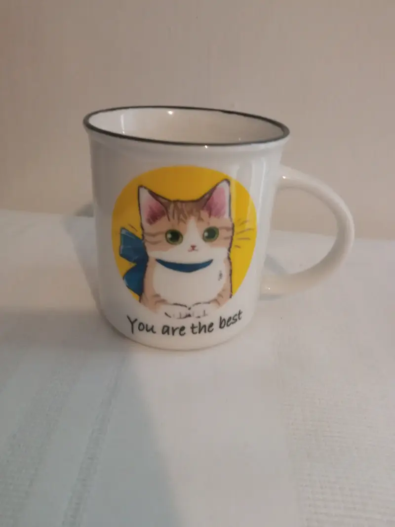Taza de cerámica con diseño de gato - 5