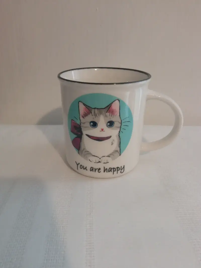 Taza de cerámica con diseño de gato - 6