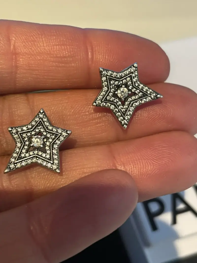 Aros de estrella con cristales brillantes - 4