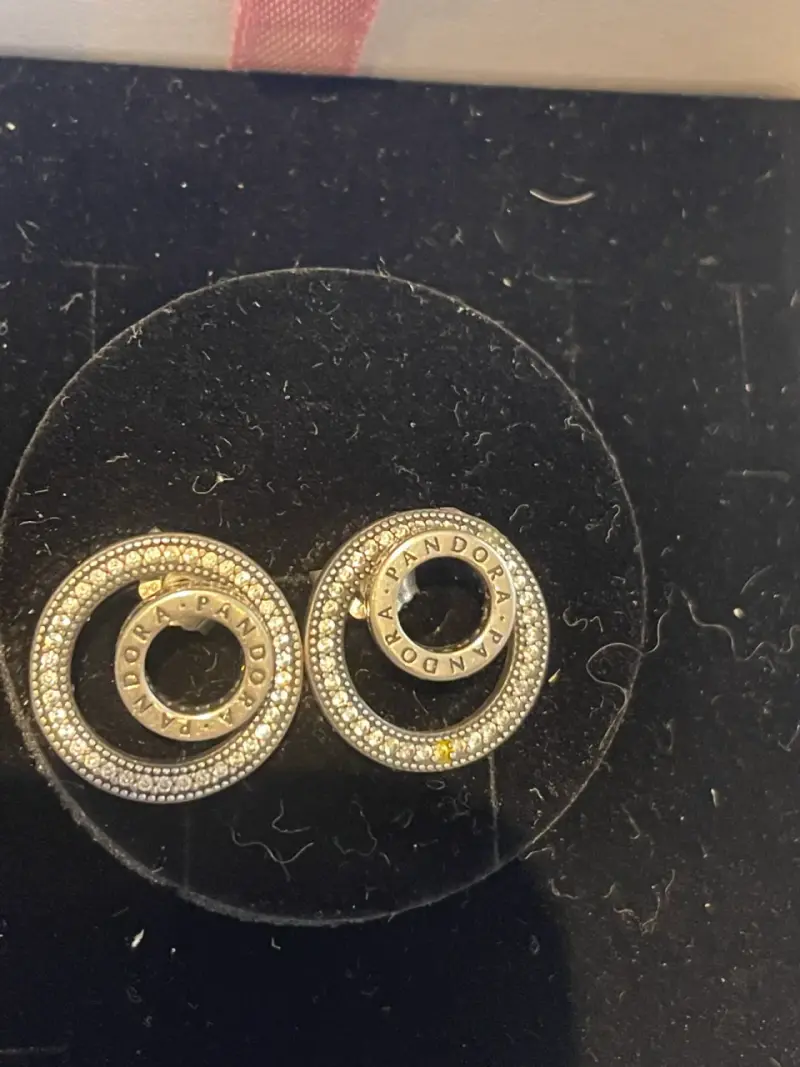 Aros de plata Pandora con diseño circular - 1