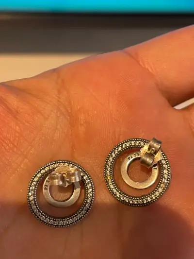 Aros de plata Pandora con diseño circular - miniatura 3