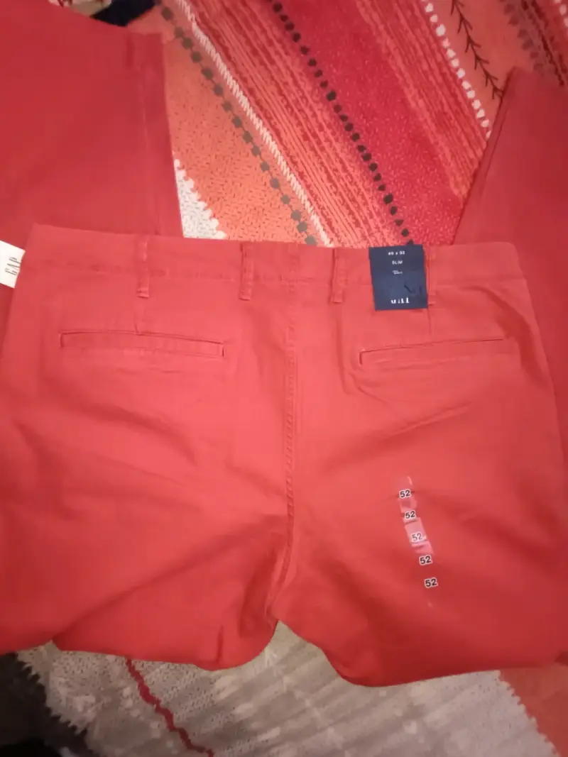 Pantalones rojos slim fit Gap Talla 52 - 3
