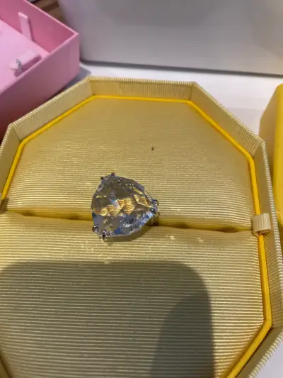 Anillo de  con cristal  Swarovski en forma de lágr - miniatura 1
