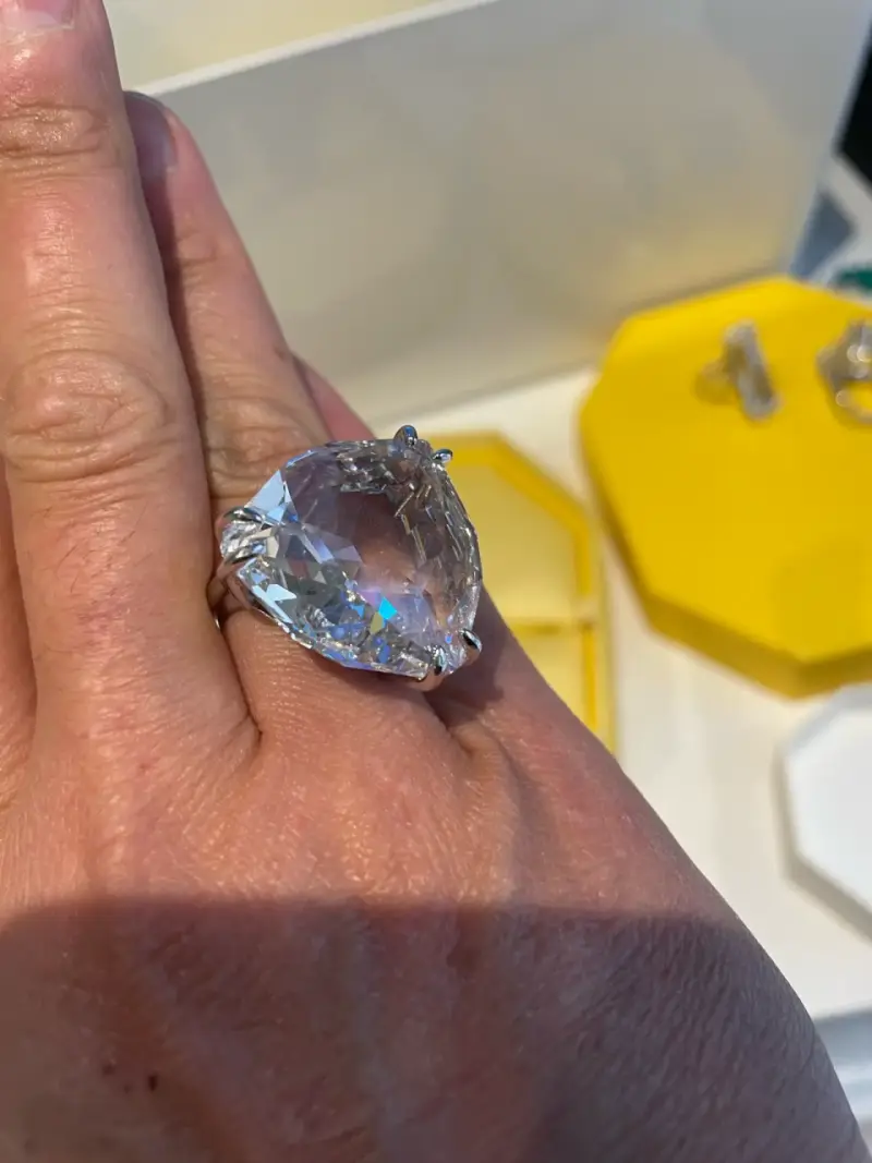 Anillo de  con cristal  Swarovski en forma de lágr - 5