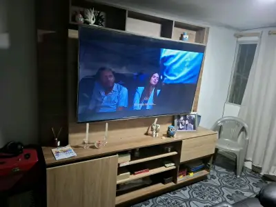 Centro de Entretenimiento de Madera con Espacio pa - miniatura 1
