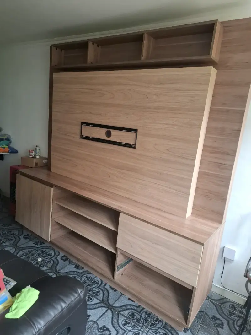 Centro de Entretenimiento de Madera con Espacio pa - 2