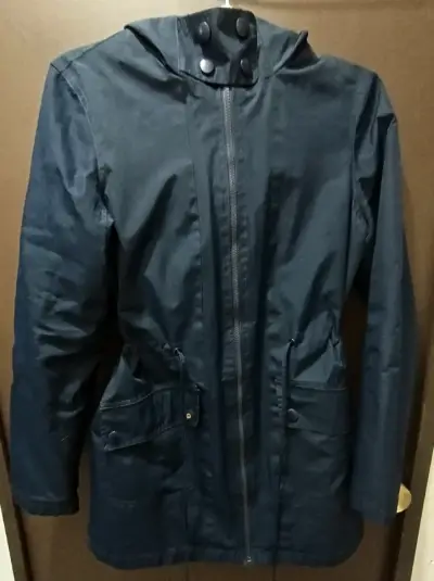 Impermeable parka azul con capucha Newport Basics - miniatura 1