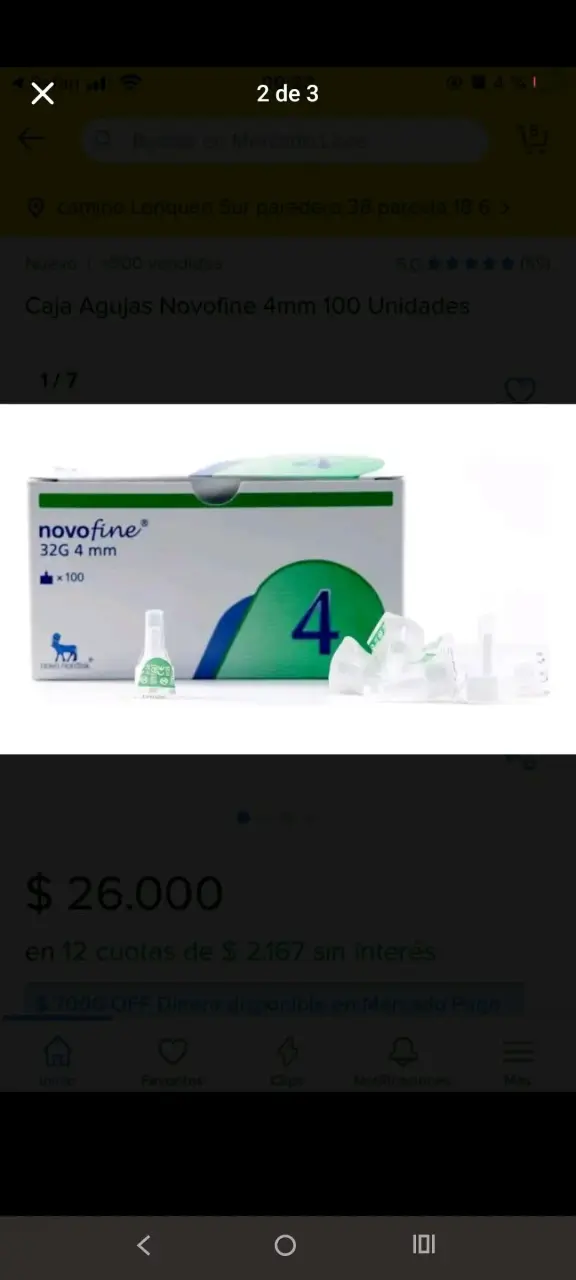 Caja de Agujas Novofine 4mm 100 Unidades - 2