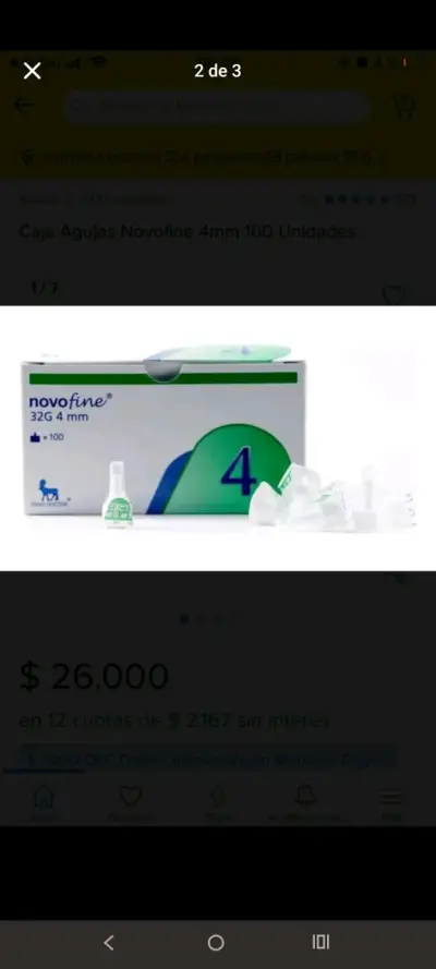 Caja de Agujas Novofine 4mm 100 Unidades - miniatura 2