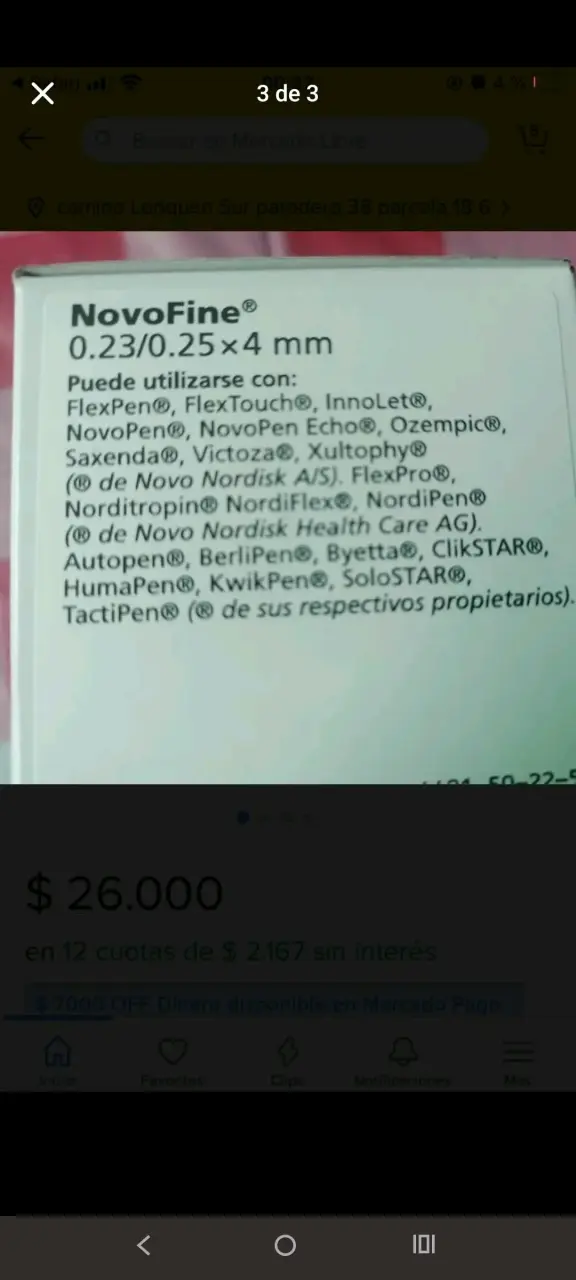 Caja de Agujas Novofine 4mm 100 Unidades - 3