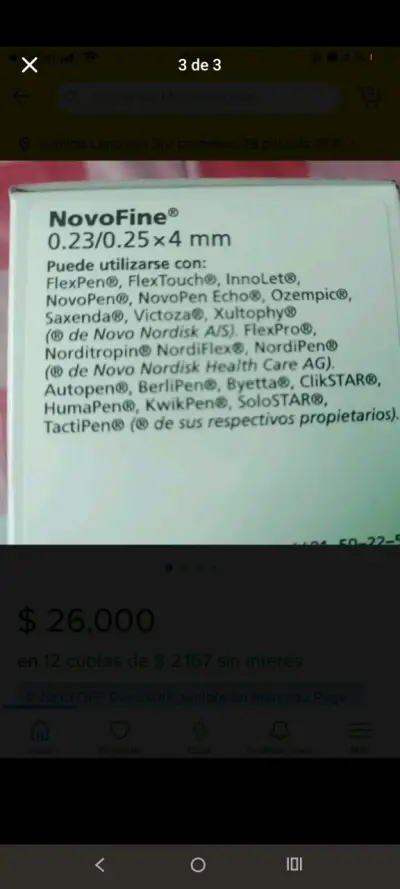 Caja de Agujas Novofine 4mm 100 Unidades - miniatura 3