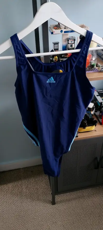 Traje de baño deportivo azul Adidas - miniatura 1