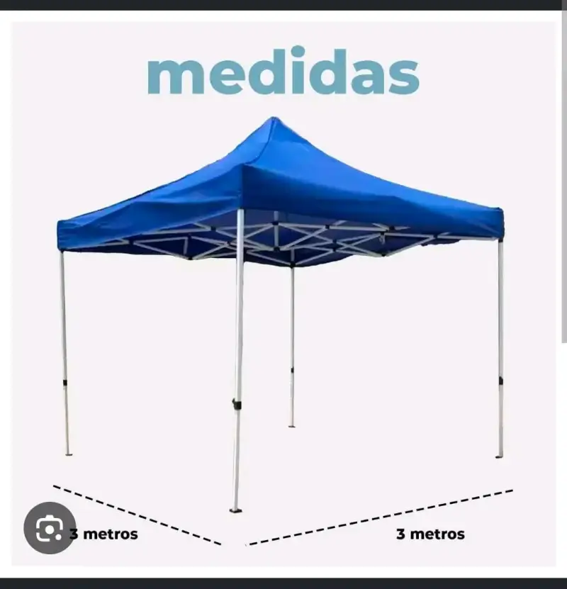 Toldo plegable azul impermeable 3x3 metros - 2