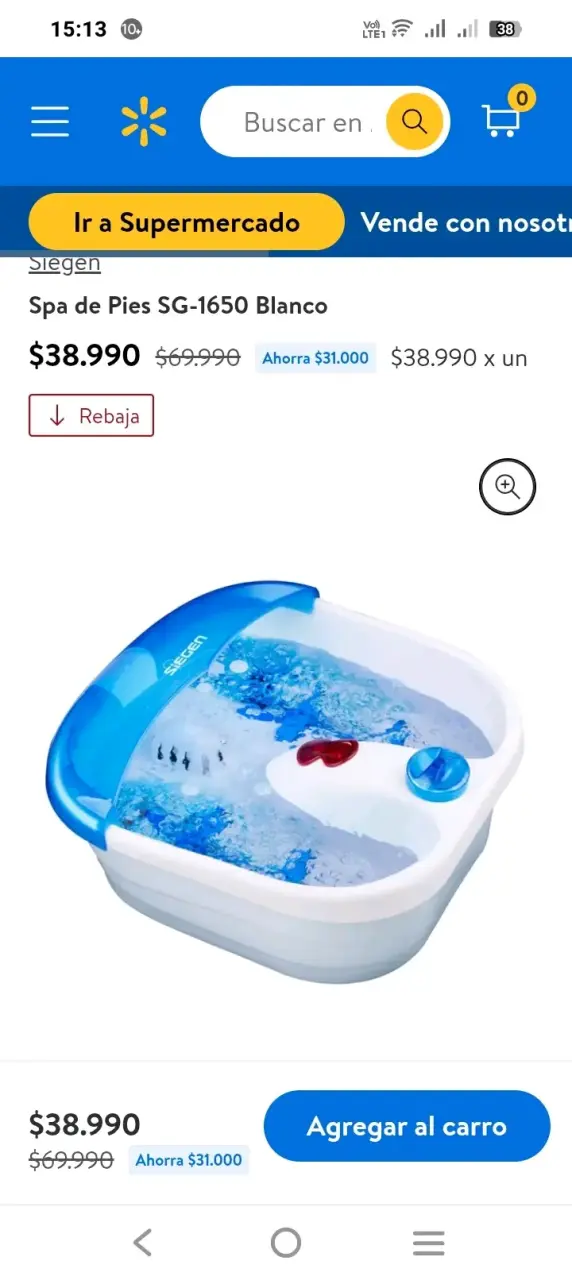 Spa de pies Siegen SG-1650 blanco