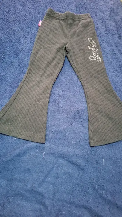 Pantalones acampanados de niña color gris - miniatura 1