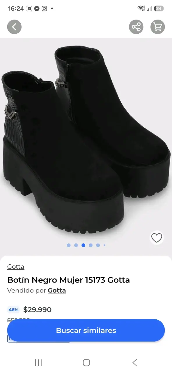 Botines negros con plataforma y detalles metálicos - 2