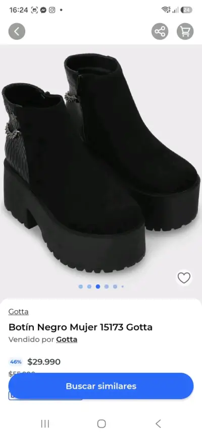 Botines negros con plataforma y detalles metálicos - miniatura 2