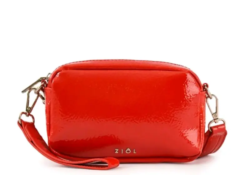 Bandolera roja de charol Ziol con correa ajustable