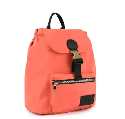 Mochila coral con cierre frontal y hebilla - miniatura 2