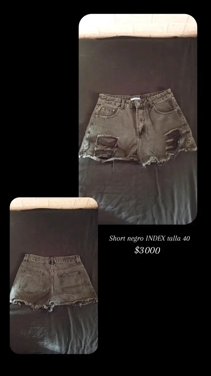 Short negro desgastado talla 40