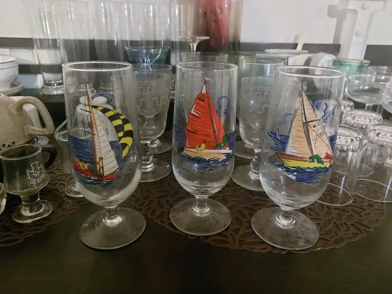 Vasos decorativos con diseño de veleros 3 unidades