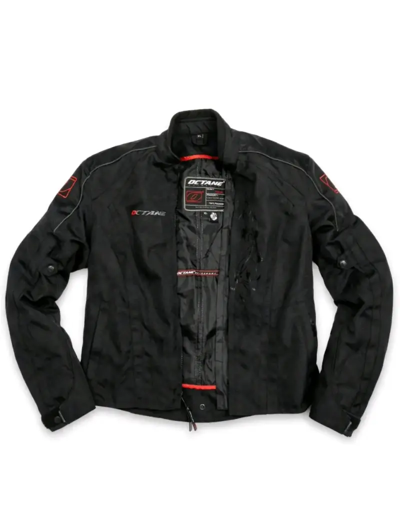 Chaqueta de moto Octane negra con protecciones