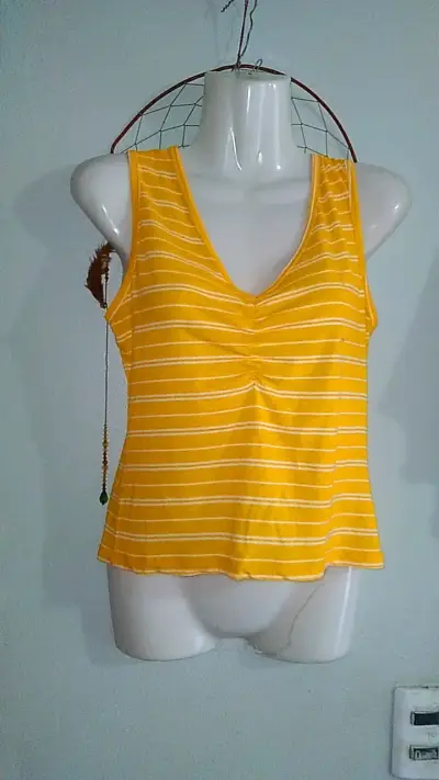 Polera sin mangas amarilla a rayas - miniatura 1