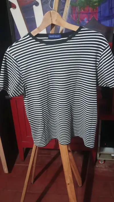 Polera a rayas Karen Scott de algodón - miniatura 1
