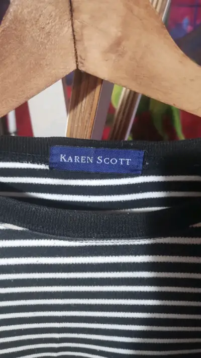 Polera a rayas Karen Scott de algodón - miniatura 2