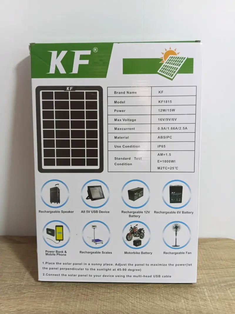 Panel solar portátil con cargador USB 5 en 1 - 3