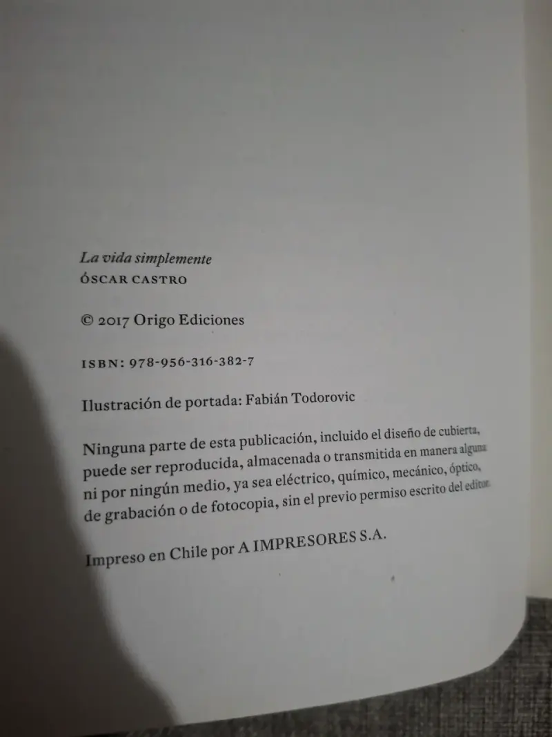 Libro 'La Vida Simplemente' de Óscar Castro - 3